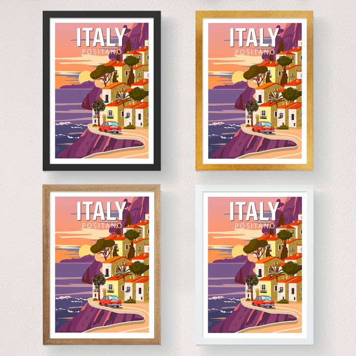 Wallity Italy Positano - 2013 Póster A3 Acabado Mate Satinado 29,7 x 42 cm